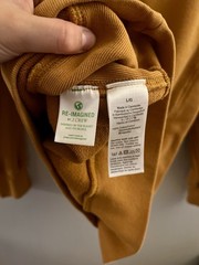 J.Crew Mustard Crew Neck Pullover Sweatshirt 100% Cotton French Terry Men’s L