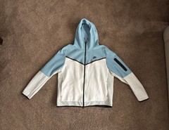 Nike Sportswear Tech Fleece Hoodie Cerulean Blue/White/Grey Mens XL CU4489-424