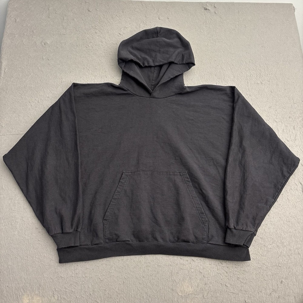 Yeezy YZY Blank Black Hoodie Pullover Men’s Size 2 Cropped Vultures Kanye USA