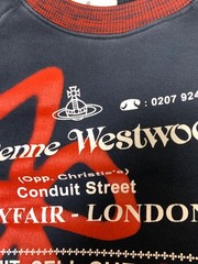 Vivienne Westwood Anglomania Sweatshirt Navy Blue Red Raglan Logo Size S