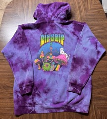 RipNDip – Nermal Purple Tie Dye Acid Wash Psychedelic Mushroom Hoodie – Size Med