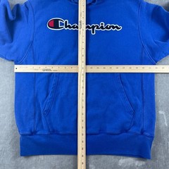 Champion Mens Medium Blue Hoodie Reverse Weave Embroidered Script Logo
