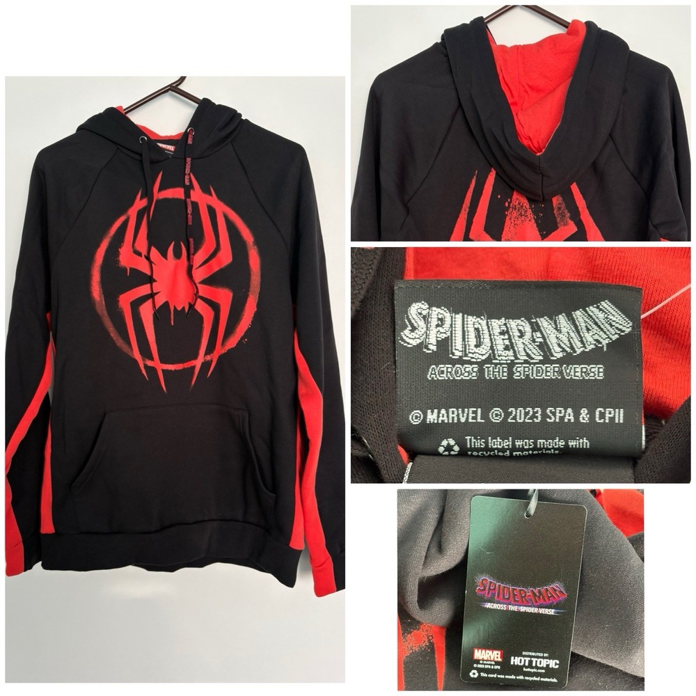 Our Universe Marvel Spider-Man Miles Morales Spiderverse Venom Hoodie NEW Size M