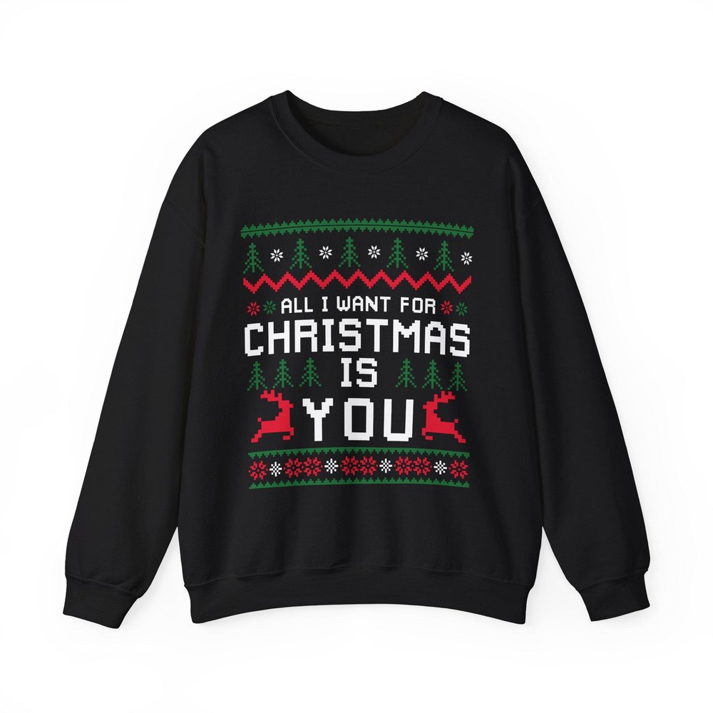 Christmas Sweatshirt Holiday Apparel Pullover, Embroidered Detail (Cotton-Poly