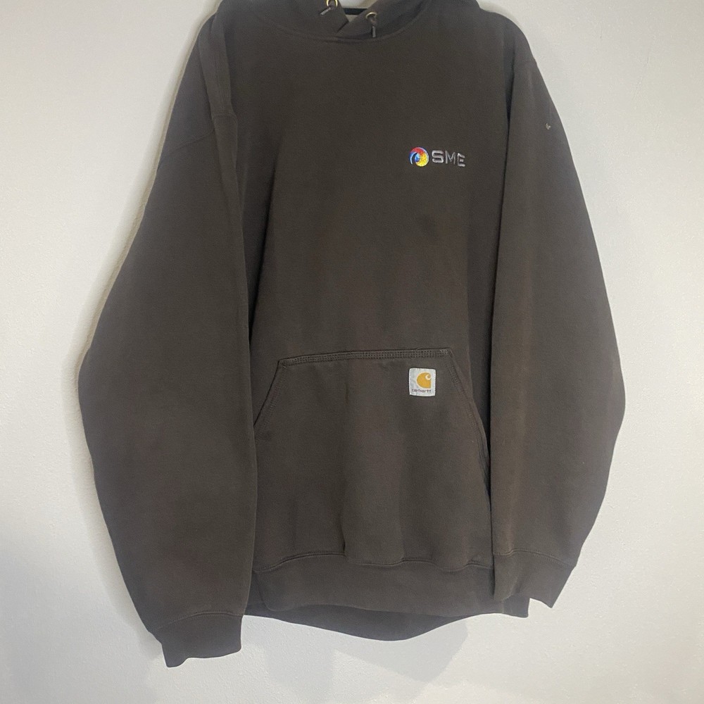 Carhartt Men’s XL Regular Brown Pullover Fleece Hoodie Logo