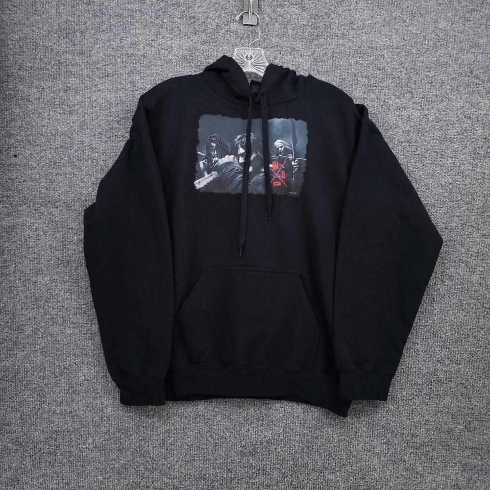 The Walking Dead Season 10 AMC Hoodie Mens Medium Black Gildan Sweatshirt Fleece