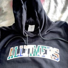 Alltimers Skateboards – Hooded Sweatshirt with Camo Logo Graphic