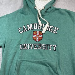 Cambridge University Fleece Hoodie Mens XXL Green Crest Pullover Collegiate