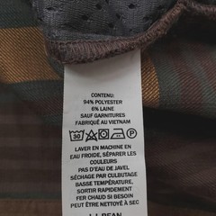 Vintage LL Bean Hoodie Mens Small Multicolor Striped Flannel Wool Blend Pullover