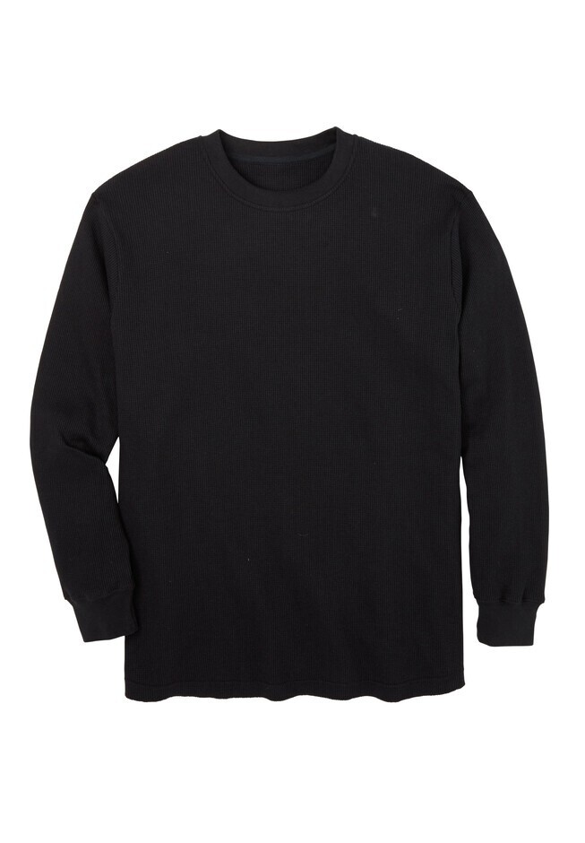 Men’s Classic Waffle-Knit Heavy Thermal Top – Black Size 6X