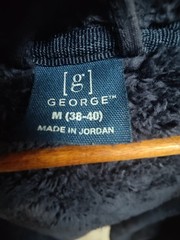 George Distressed Full Zip Fleece Lined Hoodie Men’s Medium Grunge