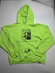 Broken Promises Easy Come Easy Go Hoodie Mens L Neon Green Graphic Streetwear
