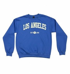Letter Graphic Round Neck Long Sleeve Sweatshirts Los Angeles EST-1781