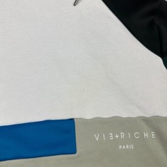 Vie + Riche Hoodie Medium Men Multicolor Colorblock Anorak 1/4 Zip Pullover M *