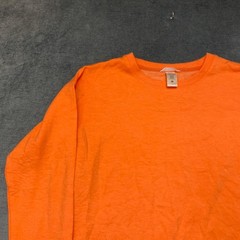 Jockey Sweatshirt Mens Medium Orange Rayon Stretch Side Slit Cozy Fleece Lined