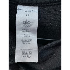 Alo Yoga Sherpa Hoodie Black Pullover Sweatshirt Men Small Logo Patch Pocket