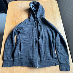 Express Hoodie Men’s Medium M Zip-Up Gray Sleek Modern EUC Zipper Pocket Cobalt