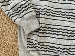 Black Scale Front Zip Hoodie Jacket Grey w/ Black Geometric Pattern All Over XL