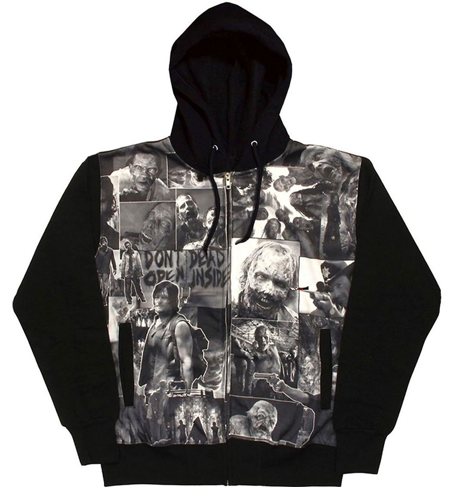 The Walking Dead Classic Image Sublimation Adult Zip Hoodie Daryl Zombies Horror