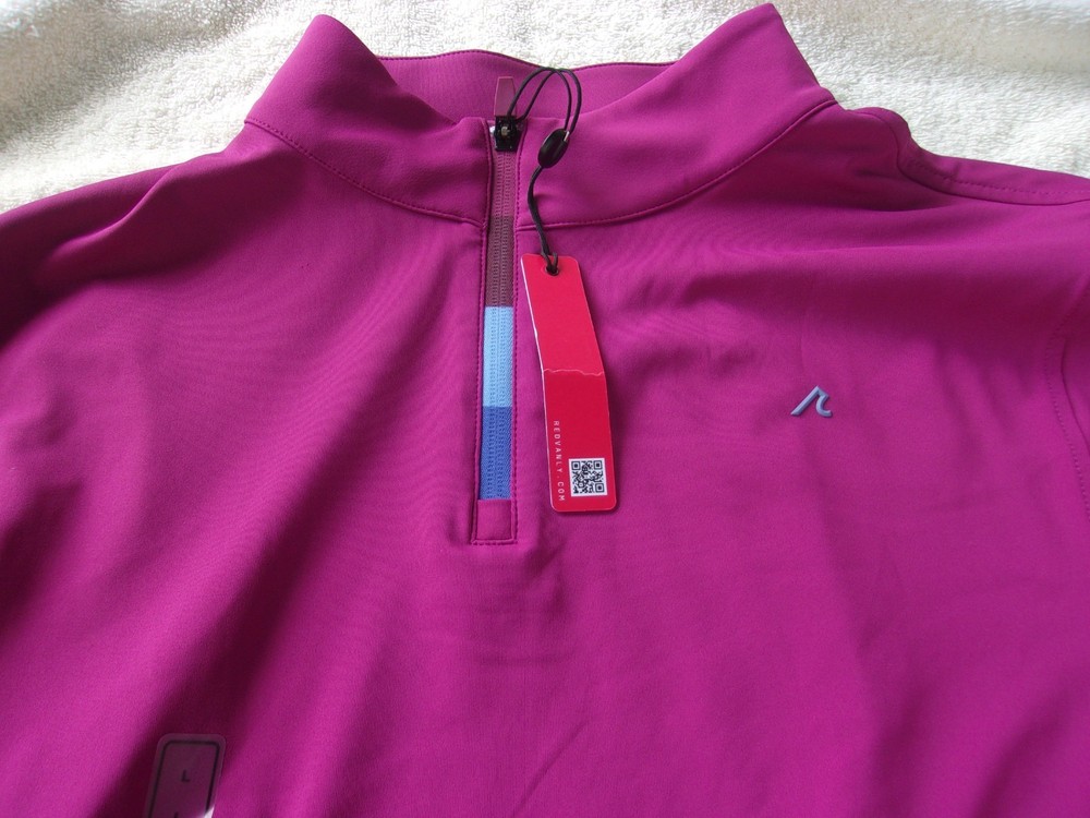 NWT Redvanly loose fit 1/4 zip pullover, mens L, bordeaux, polyester blend, $150
