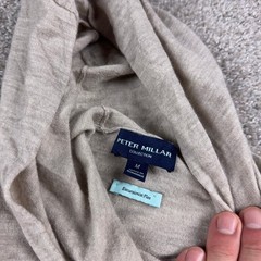 Peter Millar Hoodie Mens Medium Beige Merino Wool Pullover Excursionist Flex