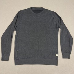 Vuori Jeffreys Pullover Crewneck Sweatshirt Mens Large Pocket Gray Knit V218
