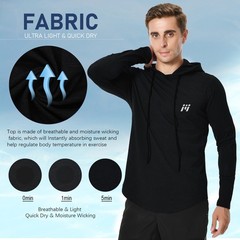 Mens Gym Hoodie Hooded Sweatshirt Pullover Sports Dry Cool Thermal Warm Athletic