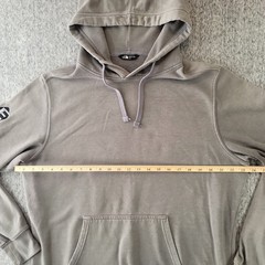 The North Face Pullover Hoodie Mens Large Gray Distressed Custom Arm Logo Flawed