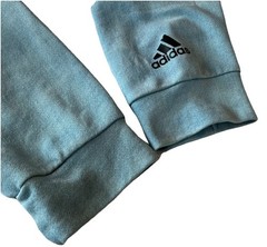 Adidas Aqua Blue 3-D Logo Cotton Polyester Lightweight Hoodie Pullover Medium