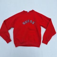 Vtg 80s One Size USA GUESS Y2K Pullover Sweatshirt Embroidered Athleisure Preppy
