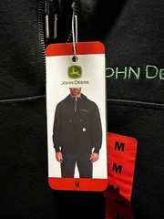 John Deere Men’s Quarter Zip Hoodie Heavyweight Cotton Pullover Medium NWT Black