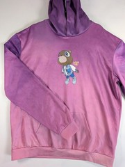 Kanye Graduation Bear Hoodie Purple Pink Tie Dye Ombre No Tag Unbranded