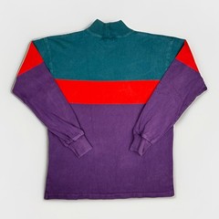Vintage 80s LL Bean Striped Sweatshirt Pullover Mens Large Purple Red Green USA