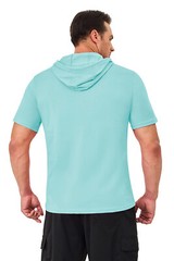 Men’s Summer Hoodie Short Sleeve Cotton Shirts Casual Sport Quick Dry Sweatshirt