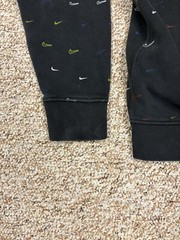 Mens Nike All Over Print Multicolor Swoosh Sweatshirt • Size Small S Black Y2K