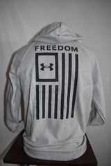 Under Armour Freedom Flag Men’s Hoodie Mod Gray Light Heather/Black NWT