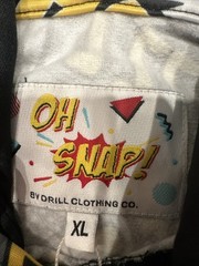 Drill Clothing Oh SNAP! Unisex Hoodie X-Large Yellow Black Comic Skater POP