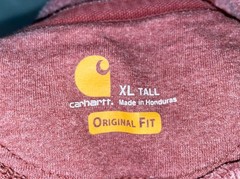 Carhartt Men’s Original Fit Pullover Hoodie Fleece Cotton Blend Burgundy XL Tall