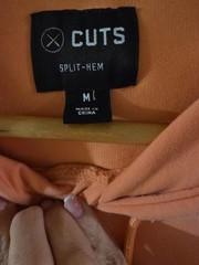 CUTS Brand Mens/Womens Size. M Split Hem Pullover Sweatshirt Hoodie, Coral