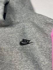 Vintage Nike Retro Grey Pink Blue Color block Hoodie Sz M Multiple Tags 2k Hip
