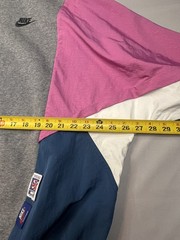 Vintage Nike Retro Grey Pink Blue Color block Hoodie Sz M Multiple Tags 2k Hip