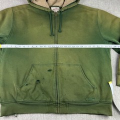 L.L. Bean Katahdin Iron Works Hoodie Mens XL Green Distressed Sun Faded Gradient