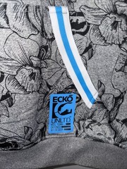 Ecko Unltd Hoodie Mens Large Gray Short Sleeve Floral Kangaroo Pocket EO12K855