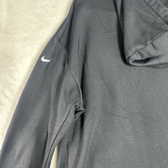Nike Hoodie Mens Small Black White Script “Just Do It”Swoosh Pullover Sweatshirt