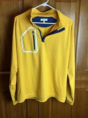 Peter Millar Golf Pullover Mens Sz. Large Yellow Long Sleeve Performance 1/4 Zip