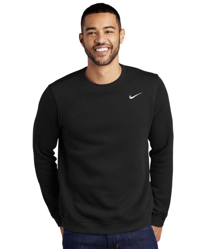Nike Men Club Fleece Crewneck Sweatshirt Pullover Black CJ1614-010 Size Medium