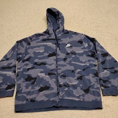 Nike Sportswear Club Hoodie Mens 2XL Purple Zip Sweatshirt Street Camo Designer