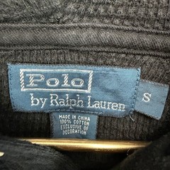 Polo Ralph Lauren Mens Small Black Waffle Knit Thermal Hoodie Red Pony Logo