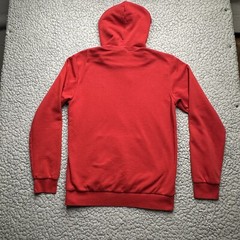 Adidas Hoodie Mens Medium Red Basic Long Sleeve Minimalist Logo Drawstring