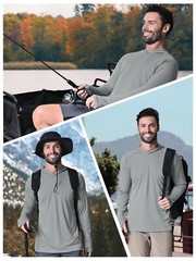 UPF50+ Men’s Sun Protection Hoodie Anti-UV Outdoor Fishing Performance T-Shirts